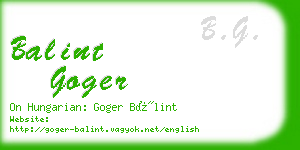 balint goger business card